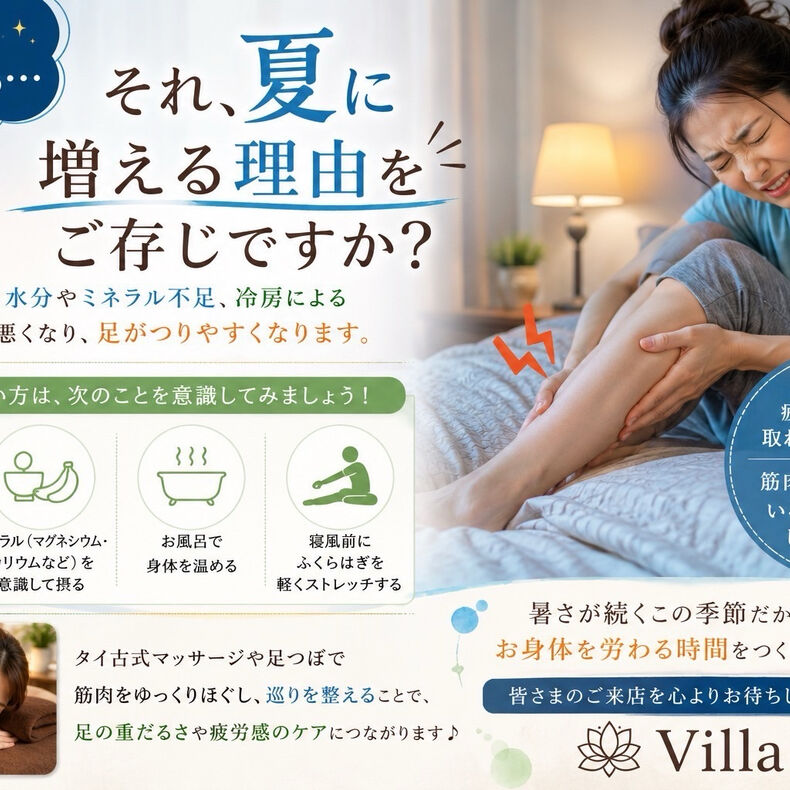 画像2632：最近、「夜中に足がつって目が覚めた…」という経験はありません